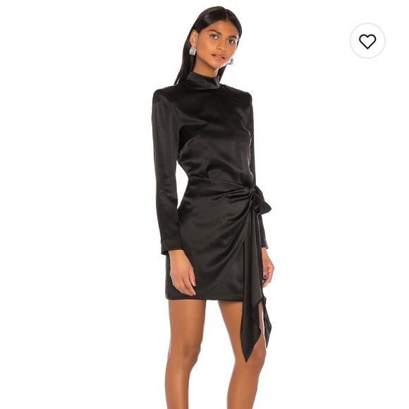 Amanda Uprichard knot black wrap dress - Picture 2 of 5